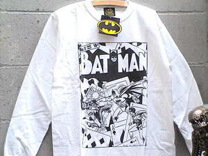 BATMAN(バットマン)★　L/STシャツ新M WH T-1 正規本物!#[SALE!★大特価