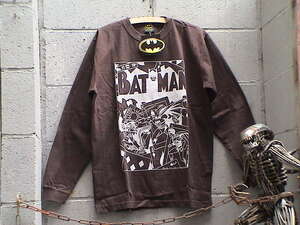 BATMAN(バットマン)★　L/STシャツ新M BR T-1 正規本物!#[SALE!★大特価