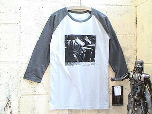 DIAMOND HEAD★　七分袖ラグランTシャツ新M ltGY*BK D柄#[SALE!