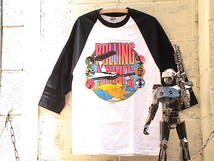 RollingStones/ローリングストーン　七分ベースボールＴシャツ新L WH*BK★1981TOUR★大特価_画像3