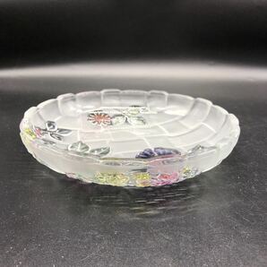 美品 ガラス小皿 5客セット 銘々皿 曽我ガラス 曇りガラス 工芸品 強化硝子 日本製 小鉢 銘々皿 G13-8の画像4