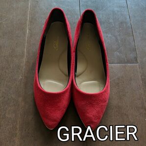 GRACIER グラシア フラットパンプス　赤　Lサイズ