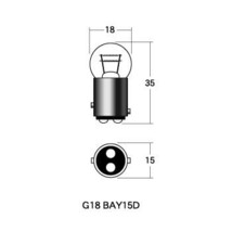 M＆Hマツシマ オートバイ用白熱電球 テール/パーキング球 G18 BAY15D 12v 7/3.4w 1個入り 1P5311_画像2