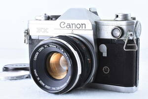 Canon キヤノン FX シルバー フィルムカメラ マニュアルフォーカス + FL 50mm F/1.8 レンズ (t2920)