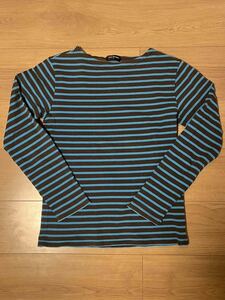 Бесплатная доставка Транзонкрозоненовая рубашка пограничной басы коричневый x синий размер 2 #cut -и -сев #unisex #french #marin #S модный
