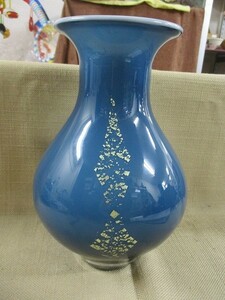 ◆KAMAY GLASS JAPAN ガラスの花瓶 とても素敵です 径11㎝ 高さ24㎝ ※汚れキズ等あり tm2302-13-11