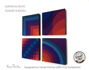  free shipping!4 sheets set 1 point thing! super-rare!Verner Panton punt nKURVEN WAVE SQUARE RAUKA multicolor MIRA-X original inspection yamagiwa VITRA ARTEMIDE