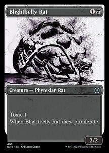 MTG ■黒/英語版■《腐り腹のネズミ/Blightbelly Rat》★コンプリートFOIL★ ファイレクシア：完全なる統一 ONE