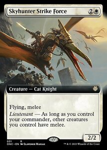 MTG ■白/英語版■ 《空狩人の打撃部隊/Skyhunter Strike Force》▲拡張アート▲ ファイレクシア：完全なる統一 統率者 ONC