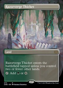 MTG ■土地/英語版■《剃刀境の茂み/Razorverge Thicket》▲拡張アート▲ ファイレクシア：完全なる統一 ONE