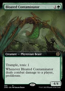 MTG ■緑/英語版■《ふくれた汚染者/Bloated Contaminator》▲拡張アート▲ ファイレクシア：完全なる統一 ONE