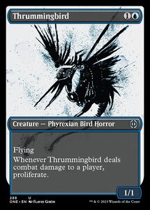 MTG ■青/英語版■《かき鳴らし鳥/Thrummingbird》▲ショーケース▲ ファイレクシア：完全なる統一 ONE