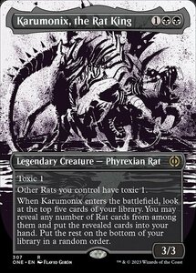 MTG ■黒/英語版■《ネズミの王、カルモニクス/Karumonix, the Rat King》▲ショーケース▲ ファイレクシア：完全なる統一 ONE