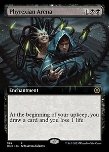 MTG ■黒/英語版■《ファイレクシアの闘技場/Phyrexian Arena》▲拡張アート▲ ファイレクシア：完全なる統一 ONE