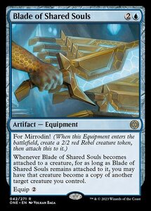 MTG ■青/英語版■ 《共同魂の刃/Blade of Shared Souls》★FOIL★ ファイレクシア：完全なる統一 ONE