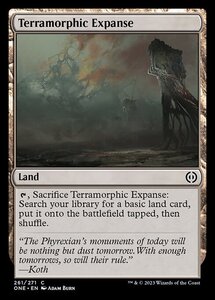 MTG ■土地/英語版■ 《広漠なる変幻地/Terramorphic Expanse》★FOIL★ ファイレクシア：完全なる統一 ONE