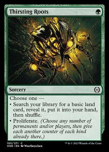 MTG ■緑/英語版■ 《渇き根/Thirsting Roots》★FOIL★ ファイレクシア：完全なる統一 ONE