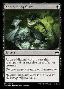 MTG ■黒/英語版■ 《滅殺の眼差し/Annihilating Glare》★FOIL★ ファイレクシア：完全なる統一 ONE