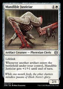 MTG ■白/英語版■ 《大顎の大司法官/Mandible Justiciar》★FOIL★ ファイレクシア：完全なる統一 ONE