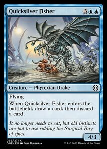 MTG ■青/英語版■ 《水銀の魚捕り/Quicksilver Fisher》★FOIL★ ファイレクシア：完全なる統一 ONE