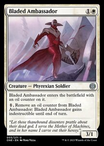 MTG ■白/英語版■ 《刃ある大使/Bladed Ambassador》★FOIL★ ファイレクシア：完全なる統一 ONE