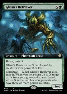 MTG ■緑/英語版■ 《グリッサの回収者/Glissa's Retriever》▲拡張アート▲ ファイレクシア：完全なる統一 統率者 ONC