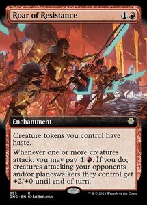 MTG ■赤/英語版■ 《抵抗の咆哮/Roar of Resistance》▲拡張アート▲ ファイレクシア：完全なる統一 統率者 ONC