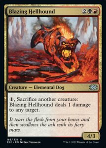 MTG ■金/英語版■ 《猛火のヘルハウンド/Blazing Hellhound》★FOIL★ ダブルマスターズ2022 2X2