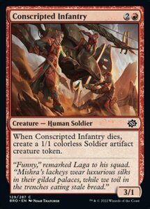 MTG ■赤/英語版■ 《徴集された歩兵部隊/Conscripted Infantry》★FOIL★ 兄弟戦争 BRO