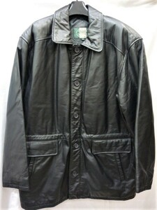 MARQUEES STREET メンズ レザー コート ジャケット L ブラック 黒 牛革（80）