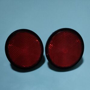 バイク オートバイ リフレクター 丸型 赤色 リフレクター 反射板 赤2個+白1個