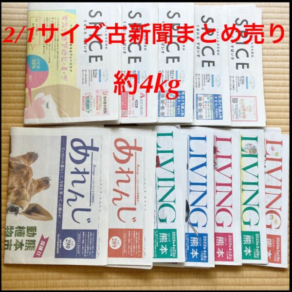 1/2サイズ古新聞まとめ売り(約4kg)