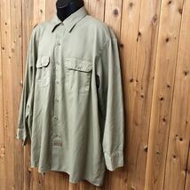 Dickies◇ディッキーズ /メンズ2XL ワークシャツ トップス 長袖シャツ ポリコットン 無地 二つポケット 作業 アメカジ ミリタリー USA古着_画像2