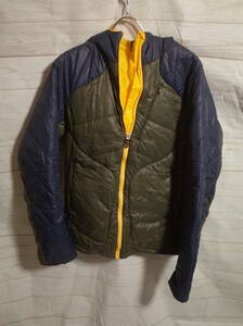  men's pg74 adidas Adidas CLIMA365 CLIMAPROOFklaima proof cotton inside Parker jacket L khaki / navy blue / yellow 