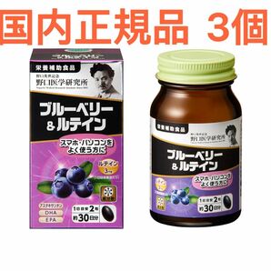 野口医学研究所 ブルーベリー＆ルテイン 3個 国内正規品 目 サプリメント 国内正規品 未開封 未使用