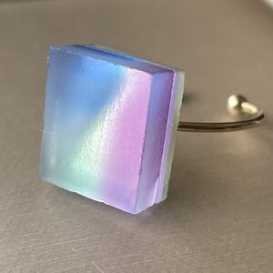 一点もの prism glass ガチャポン リング 夏 涼しげ ブルー パープル 水色 マーブル ガラス 和菓子 宝石 リング