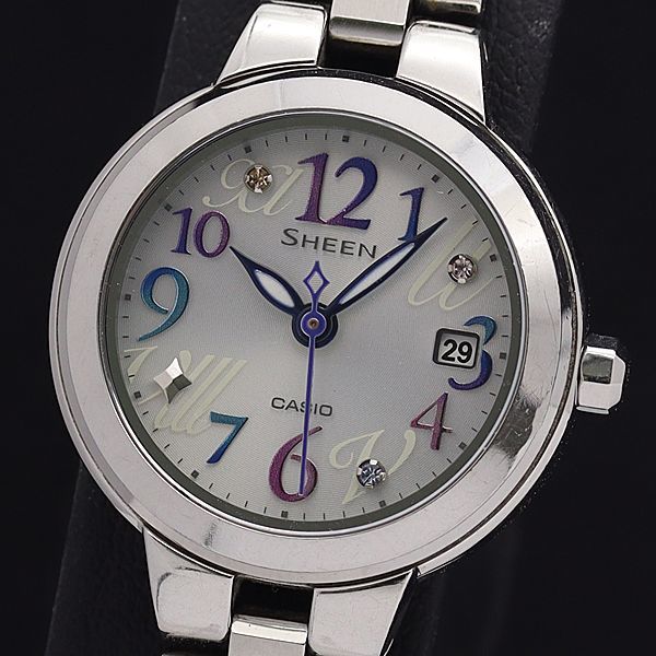 半額SALE CASIO カシオ SHE-4506 ソーラー ピンク レディース