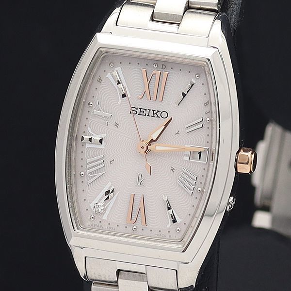 SEIKO lk ルキア 腕時計 USED美品 1B32-0AA0 ソーラー電波 時計 金属