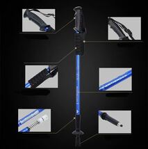 ★アウトドア・登山に★ トレッキングポール 軽量アルミ製 ブラック 2本セット【284】U614_画像4
