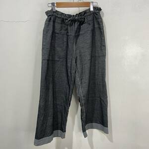 送料無料☆me ISSEY MIYAKE☆イッセイミヤケ☆裾切り替えワイドイージーパンツ☆グレー☆フリーサイズ☆B23