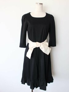 【送料無料】COTOO ◇ ワンピース ◇ レディース服【6419313】コトゥー M ブラック / 七分袖 リボン モノトーン 大人 カジュアル おでかけ