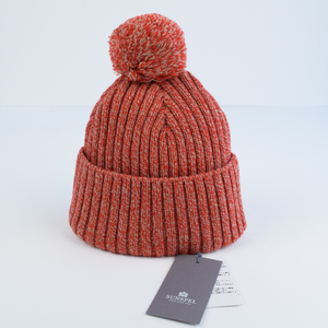 新品 定価1万6500円 SUNSPEL サンスペル イギリス製 LAMBSWOOL HAT ウール ニット キャップ　ニット帽　FREE　管理番号M124Q561　オレンジ