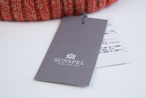 新品 定価1万6500円 SUNSPEL サンスペル イギリス製 LAMBSWOOL HAT ウール ニット キャップ　ニット帽　FREE　管理番号M124Q561　オレンジ_画像4