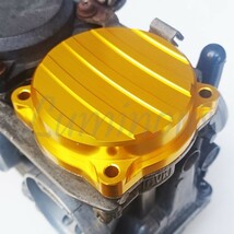 ZZR250 FX400R エリミネーター250 エリミネーター400 対応 CV キャブ キャブレター 対応 アルミ トップカバー 金 2個セット_画像2