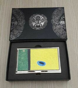 名刺入れ 黄色 緑 名刺ケース 金属製 カードケース ユニセックス メンズ レディース イエロー グリーン