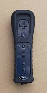 【ジャンク品】任天堂 Wiiリモコン Wiiモーションプラス 内蔵 Wii ニンテンドー おもちゃ Nintendo クロ 黒 ブラック シリコンカバー