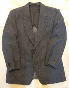 LANVIN PARIS ランバン ウール テーラードジャケット R52-47 ネイビー 紺 裏地チェック ネーム刺繍あり