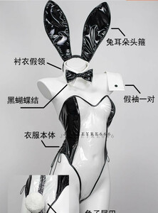  clear bunny girl costume play clothes transparent ba knee beautiful goods manner ( wig shoes optional )