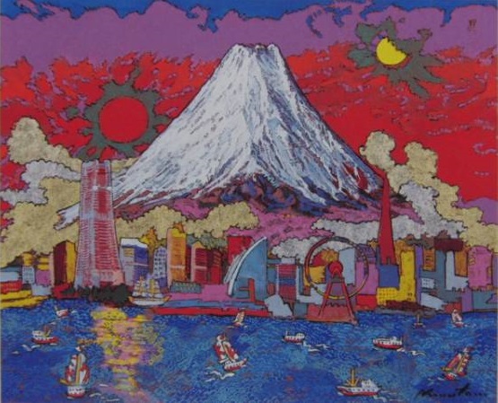 Koji Kinutani, [Minato Yokohama Mount Fuji], Rare art book, New with frame, In good condition, free shipping, salt, Painting, Oil painting, Nature, Landscape painting