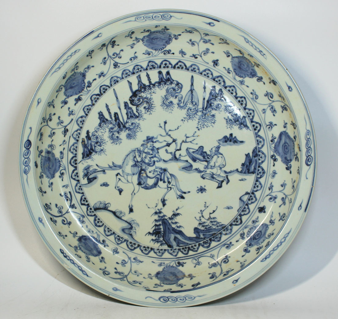 中国美術品古玩景徳鎮製在銘細工希少美品染付大皿染付古美術 希少品
